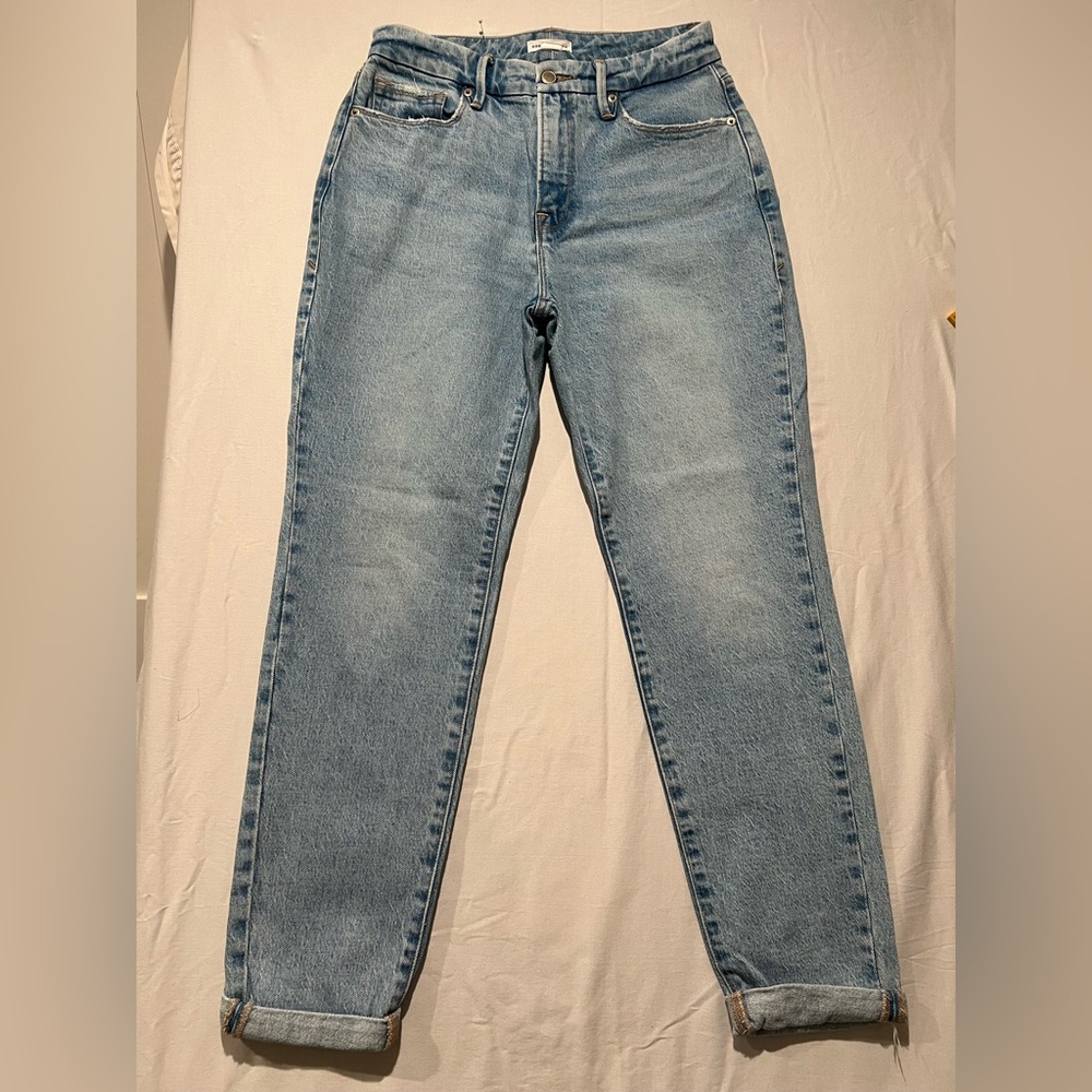 Good American Light Blue Straight Leg Jeans Size 25